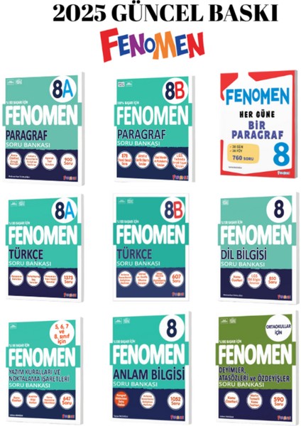 8.sınf Süper Türkçe Eğitim Seti 9 Kitap