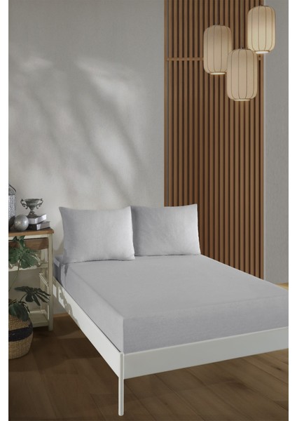 %100 Pamuk Çarşaf Takimi-Gri