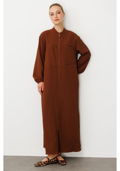 Özel Dokuma Kumaş Spor Zamansız Kap- Ferace-Kahve modelleri