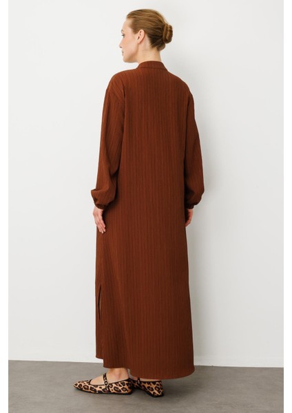 Özel Dokuma Kumaş Spor Zamansız Kap- Ferace-Kahve indirimleri