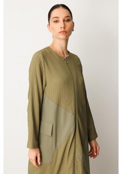 x Tasarım Özel Dokuma Tam Boy Zamansız Kap Ferace-Haki fırsatları