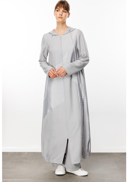 Perche Ince Ipekçe Dokulu Hafif Kap Ferace-Gri fiyatları