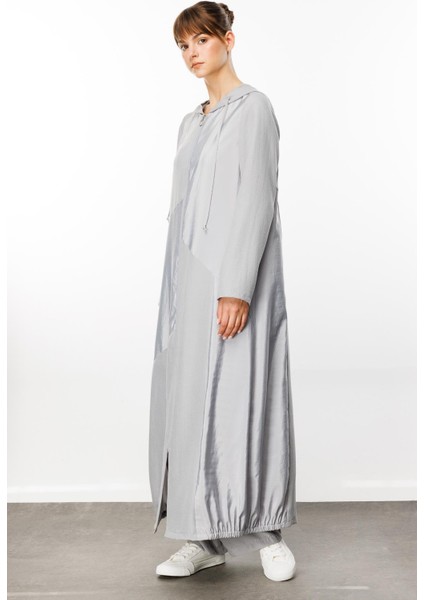 Perche Ince Ipekçe Dokulu Hafif Kap Ferace-Gri modelleri