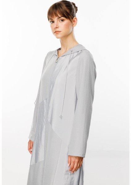 Perche Ince Ipekçe Dokulu Hafif Kap Ferace-Gri indirimleri