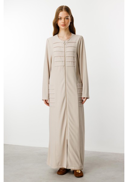 Nervur Detaylı Spor Dökümlü Kumaş Ferace Kap-Taş