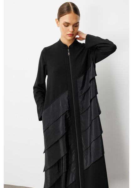 Krep Esnek Doku Poly Cupra Volan Garni Detaylı Kap Ferace-Siyah modelleri