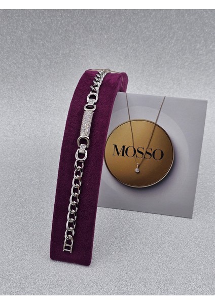 Xuping Ortası Zirkon Taşlı Gümüş Renk Zincir Model Çelik Bileklik fırsatları