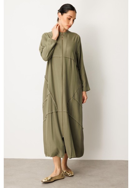 Ipekçe Kumaşı Sayesinde Hafif ve Ferah Spor Kap - Ferace-Haki fiyatları