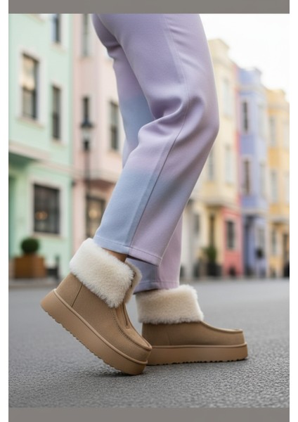 Kürk Detaylı Kadın Bot - Sıcak Tutan, Kaymaz Ortopedik Tabanlı Konforlu Kışlık Bot