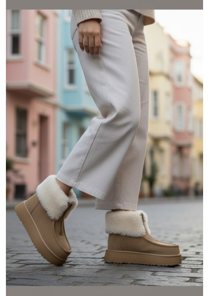 Kürk Detaylı Kadın Bot - Sıcak Tutan, Kaymaz Ortopedik Tabanlı Konforlu Kışlık Bot modelleri