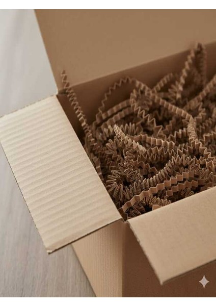 Kahverengi Kraft 100 gr Kırpık Kağıt, Z Zigzag, Süs Hediye Kutu Dolgu Kağıt Kırpık Kutu Içi Süsleme