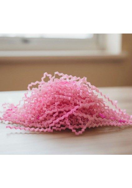 Şeker Pembesi Z Zigzag Kırpık Kâğıt – Hediye Kutu Içi Dolgu Süsleme ve Dolgu Malzemesi 50 gr