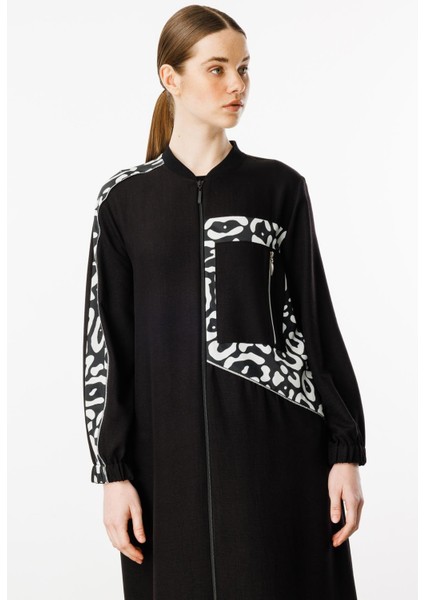 Ht Soho Desen Ince Ipekçe Dökümlü Spor Zamansız Kap Ferace-Siyah fırsatları