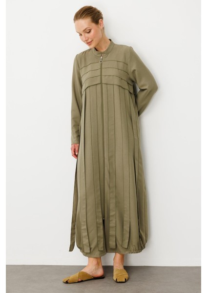 Rouge/ S Parça El Işi Dikiş Detaylı Elbise / Kap-Haki fırsatları