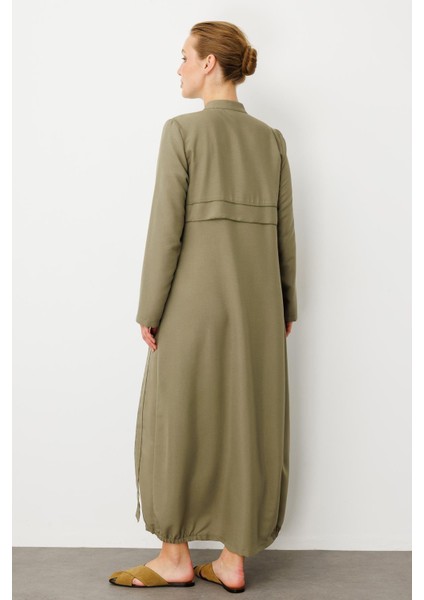 Rouge/ S Parça El Işi Dikiş Detaylı Elbise / Kap-Haki indirimleri