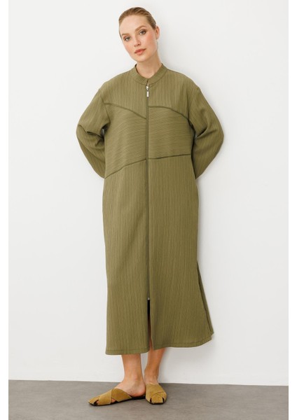 Özel Dokuma Kumaş Spor Zamansız Kap- Ferace-Haki