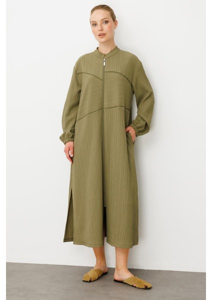 Özel Dokuma Kumaş Spor Zamansız Kap- Ferace-Haki fiyatları