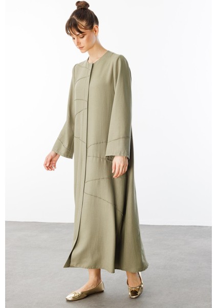 Zv Nervur Aller Dikiş Detaylı Ipekçe Doku Zamansız Spor Kap/ Ferace-Haki modelleri