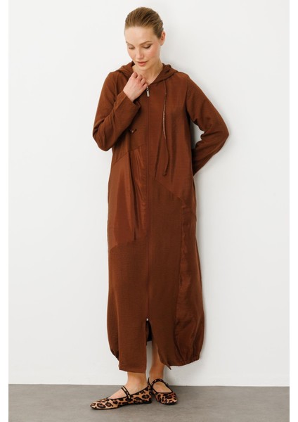 Perche Ince Ipekçe Dokulu Hafif Kap Ferace-Kahve fiyatları