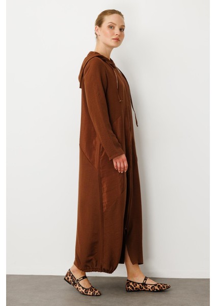 Perche Ince Ipekçe Dokulu Hafif Kap Ferace-Kahve modelleri