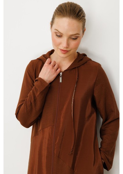 Perche Ince Ipekçe Dokulu Hafif Kap Ferace-Kahve fırsatları