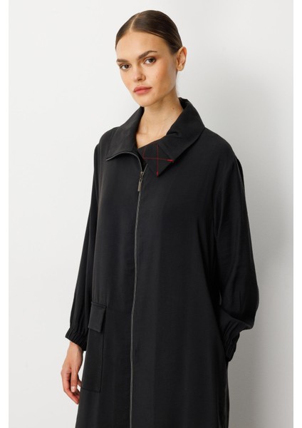 Soft Modal (%90 Modal Içerik) Rouge Garni Detaylı Kap Ferace-Siyah indirimleri