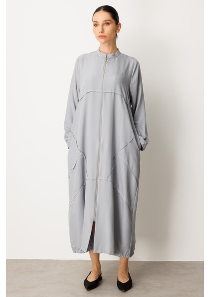 Ipekçe Kumaşı Sayesinde Hafif ve Ferah Spor Kap - Ferace-Gri modelleri