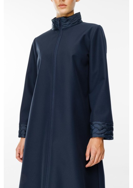 Örgü Desen Işlemeli Içi Polar Kaplı Hafif ve Konforlu Manto Kaban-Laci