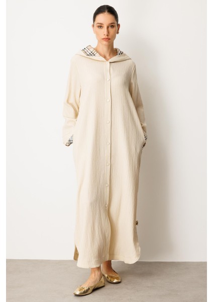 x Garni Spor Ince Hafif Özel Dokulu Zamansız Ferace Kap-Bej fırsatları