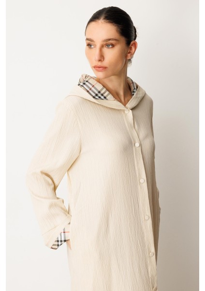 x Garni Spor Ince Hafif Özel Dokulu Zamansız Ferace Kap-Bej