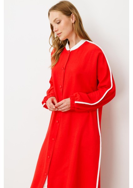 Ss Kontrast Biye Detaylı Ribana Yaka Spor Ipekçe Doku Kap/ Ferace-Mercan fırsatları