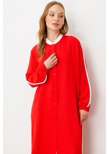 Ss Kontrast Biye Detaylı Ribana Yaka Spor Ipekçe Doku Kap/ Ferace-Mercan indirimleri