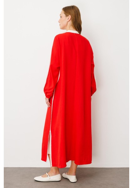 Ss Kontrast Biye Detaylı Ribana Yaka Spor Ipekçe Doku Kap/ Ferace-Mercan