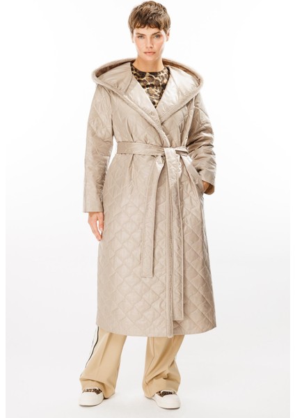 Sorf (Suni) Kürk Garni Baharlık Hafif Içi Dolgulu Spor Trenç Kap Kaban-Taş