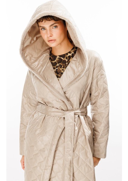 Sorf (Suni) Kürk Garni Baharlık Hafif Içi Dolgulu Spor Trenç Kap Kaban-Taş indirimleri