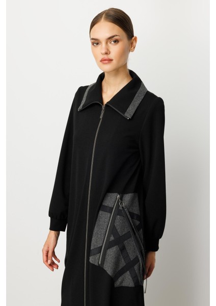 Krep Doku Özel El Işi Desen Işleme Spor Zamansız Kap/ferace-Siyah fiyatları