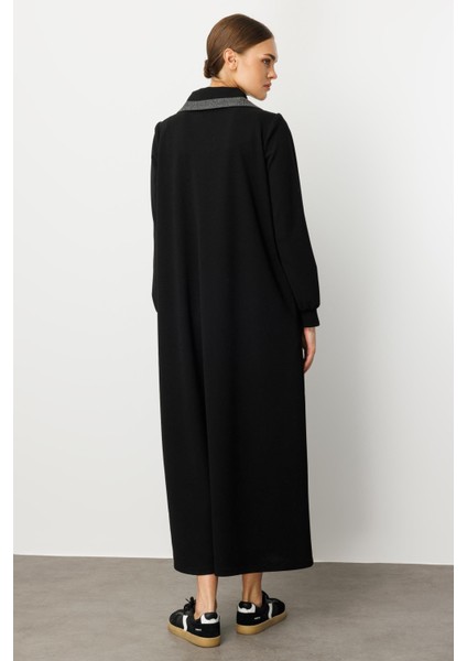 Krep Doku Özel El Işi Desen Işleme Spor Zamansız Kap/ferace-Siyah indirimleri