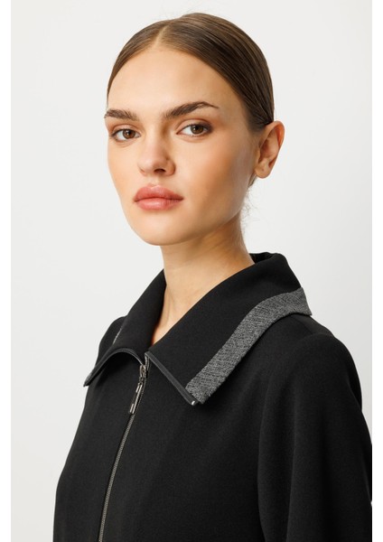 Krep Doku Özel El Işi Desen Işleme Spor Zamansız Kap/ferace-Siyah