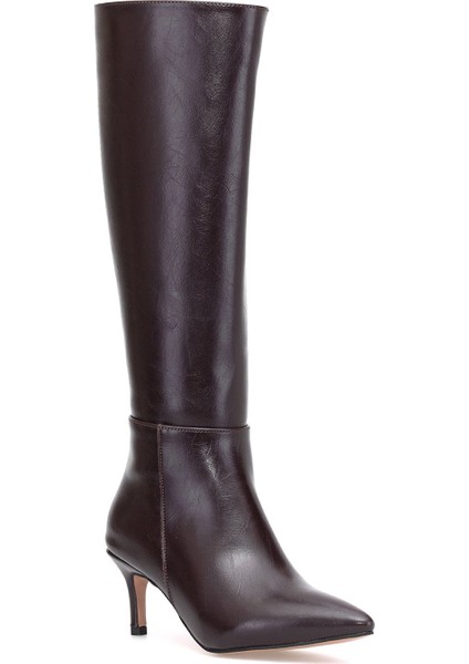 Elit BRK612C Kadın Topuklu Çizme Kahverengi fiyatları