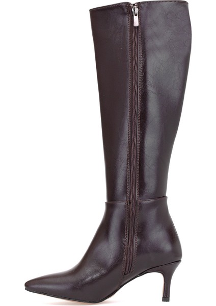 Elit BRK612C Kadın Topuklu Çizme Kahverengi modelleri