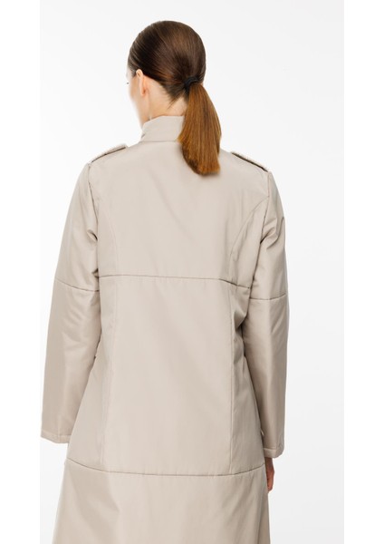 Newyork Iç Astarı Kapitone Dolgulu Çıt Çıt Kapamalı Spor Kaban-Taş