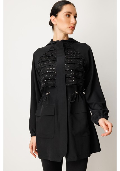 Soft Modal Parıltılı Garni Detaylı Özel Araboy Kap-Siyah fırsatları