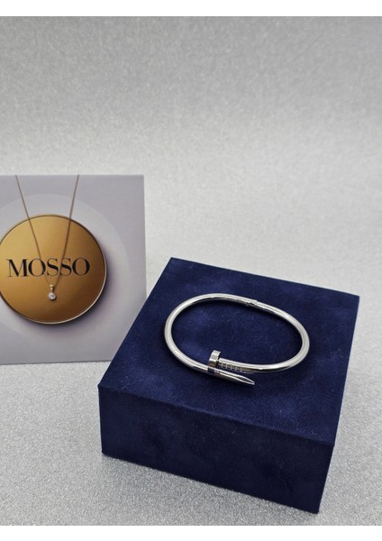 Çivi Model Çelik Bileklik Gümüş Renk modelleri