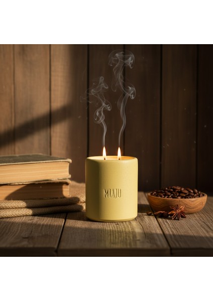 Modern Evlere Şık Dokunuş, Çift Alevli Dekoratif Mum, Sevdiklerinize Çok Özel Hediye, Sarı Renk modelleri