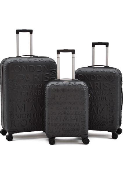 5167 Ekstra Dayanıklı Kabin, Orta ve Büyük 3'lü Valiz Seti