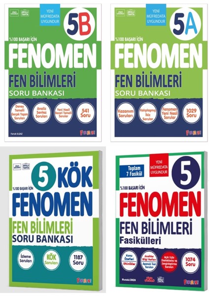Fenomen Okul 2025 5. Sınıf Fen Bilimleri A + B + Kök + Fasikül Seti 4 Kitap Güncel Müfredat