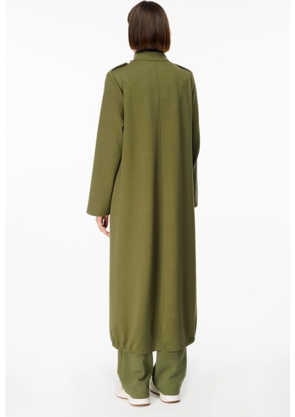 Spy El Işi Biye Taş Işlemeli Örme Spor Uzun Kap-Haki