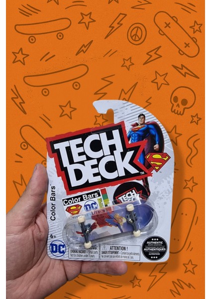 Tech Deck – Color Bars x Dc – Superman Serisi – Supergirl Grafik – Parmak Kaykay