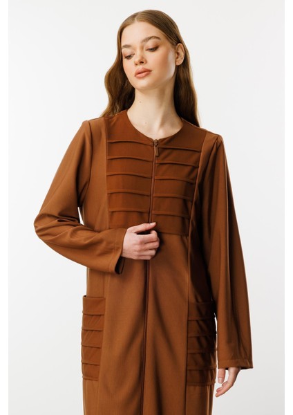 Nervur Detaylı Spor Dökümlü Kumaş Ferace Kap-Kahve fırsatları