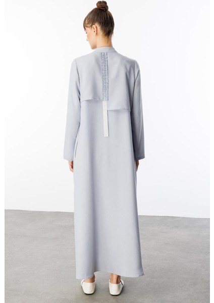 Hm Büzgü Detay Ön Pat ve Sırt Alleri Ipekçe Doku Spor Zamansız Kap/ Ferace-Gri fırsatları